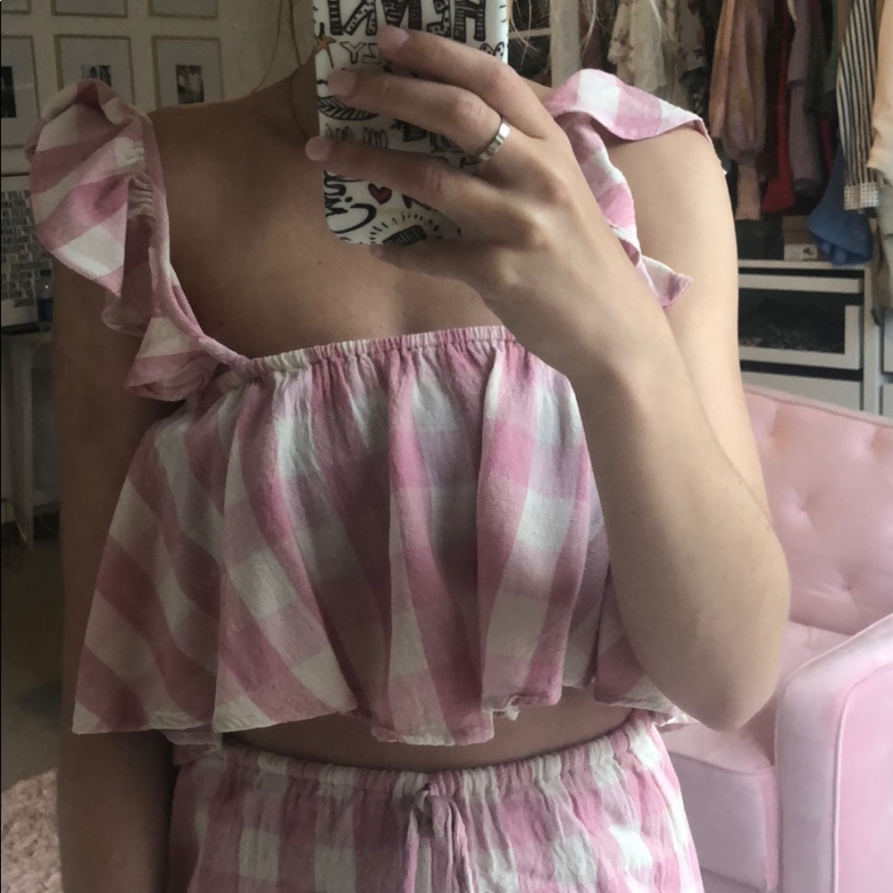 ASOS Pink Gingham Tank Top